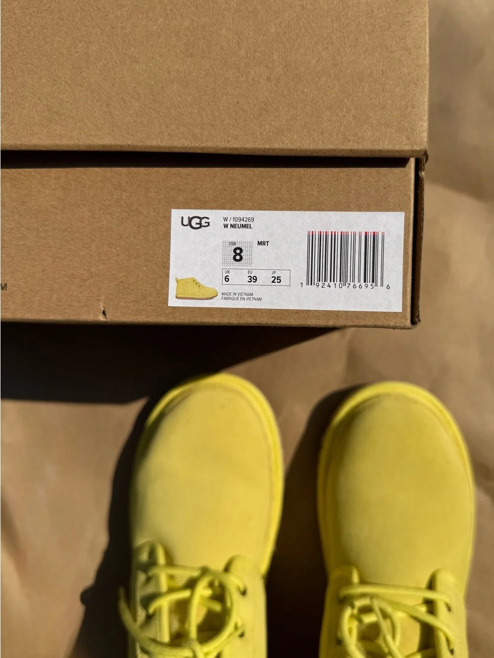 UGG Bright Yellow Suede Lace-Up Winter Boots
